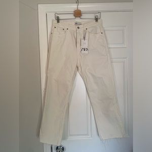 White Zara straight leg jeans